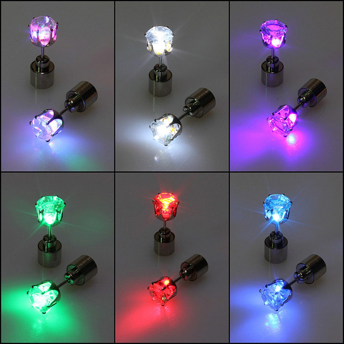 LED Oorbellen | Led verlichte set oorbellen | Rood